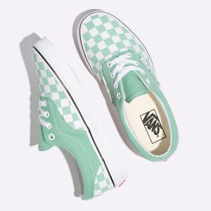 Vans Bayan Spor Ayakkabı Checkerboard Era Yeşil/Beyaz | 64319-871